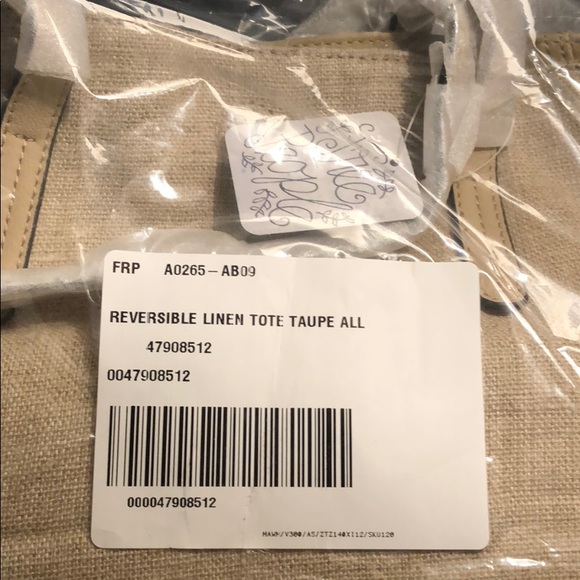 NWT Free People reversible linen tote - Picture 6 of 7